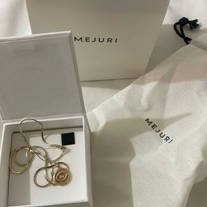 Mejuri Courage Evil Eye Coin Charm Pendant & Serpentine Chain Necklace 14K Gold